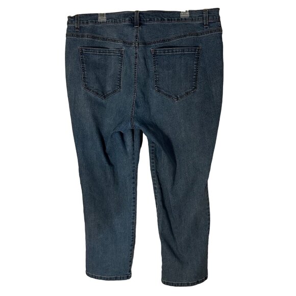 Gloria Vanderbilt Amanda Women's Plus Size 18W Denim 5 Pocket Jeans Blue - Picture 2 of 14